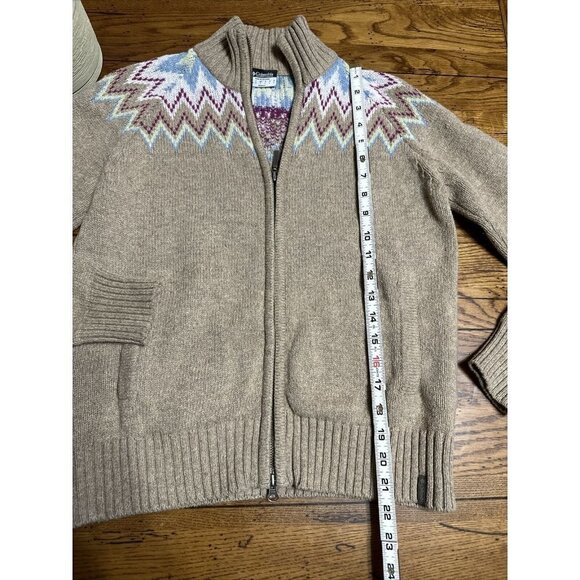 Columbia P46 Knit Sweater Women Sz M Ribbed Turtleneck Full Zip Cotton WoolNylon - Picture 3 of 9